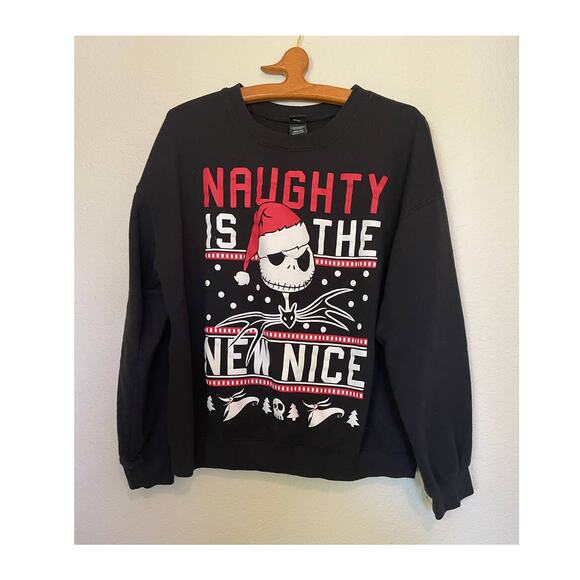 Vintage Disney Nightmare Before Christmas "Naughty is the New Nice" Sweatshirt - Picture 1 of 9